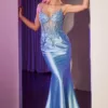EMBELLISHED LACE & SATIN FITTED GOWN CC2401