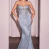 STRAPLESS GLITTER EMBELLISHED GOWN J871