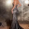 CRYSTAL STRAPLESS EMBELLISHED MERMAID GOWN CC6018