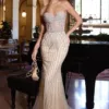 STRAPLESS CRYSTAL FITTED GOWN CD794