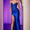 STRAPLESS LACE & STRETCH SATIN GOWN CDS521