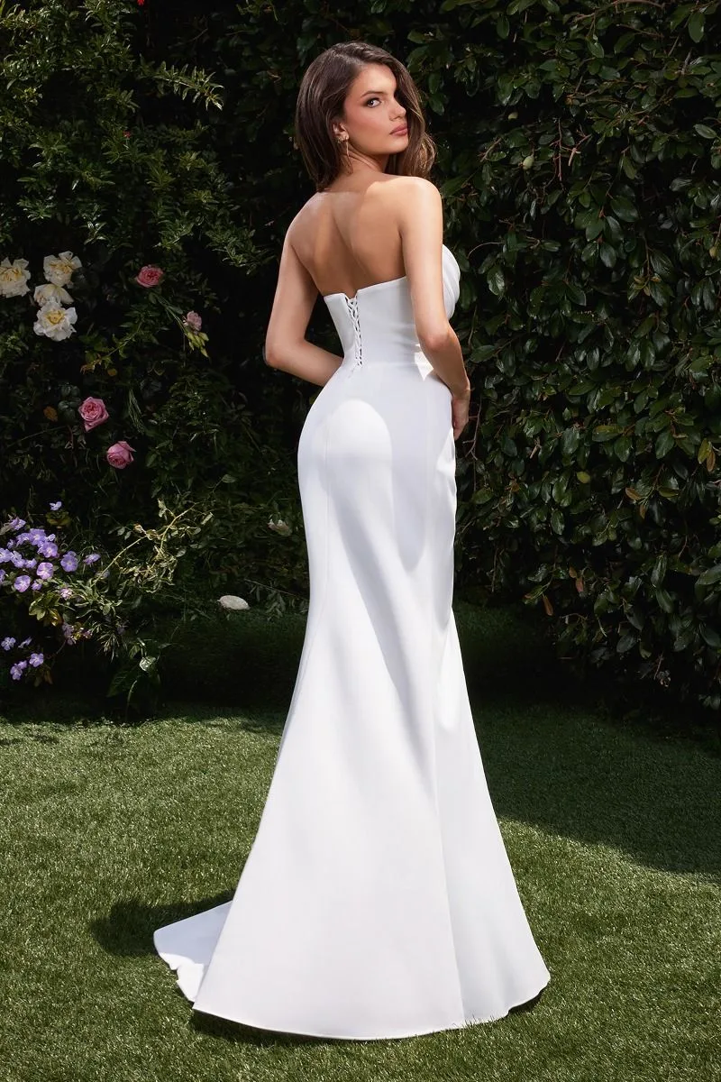 NEOPRENE STRAPLESS WEDDING DRESS CD355w