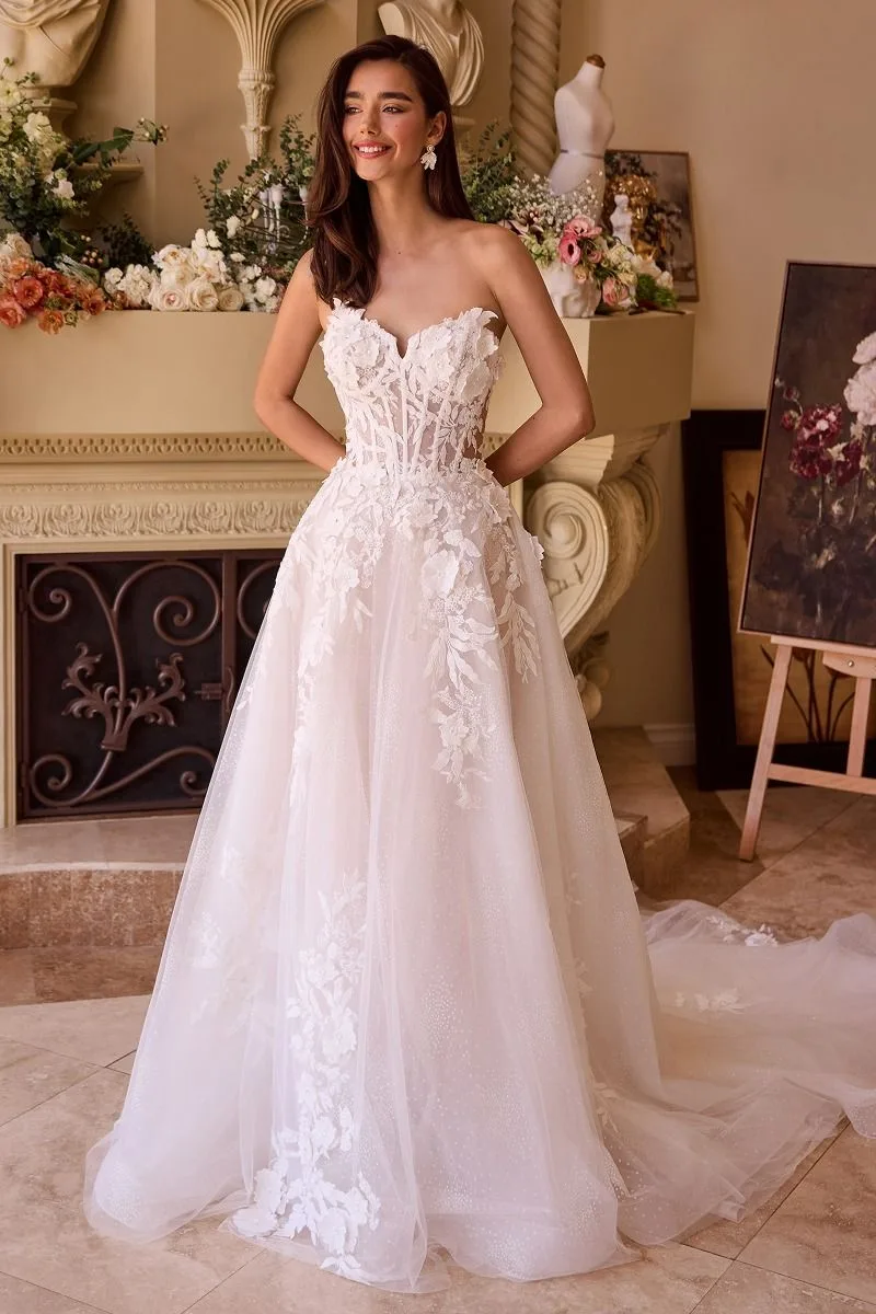 LACE APPLIQUED WEDDING BALL GOWN WL018