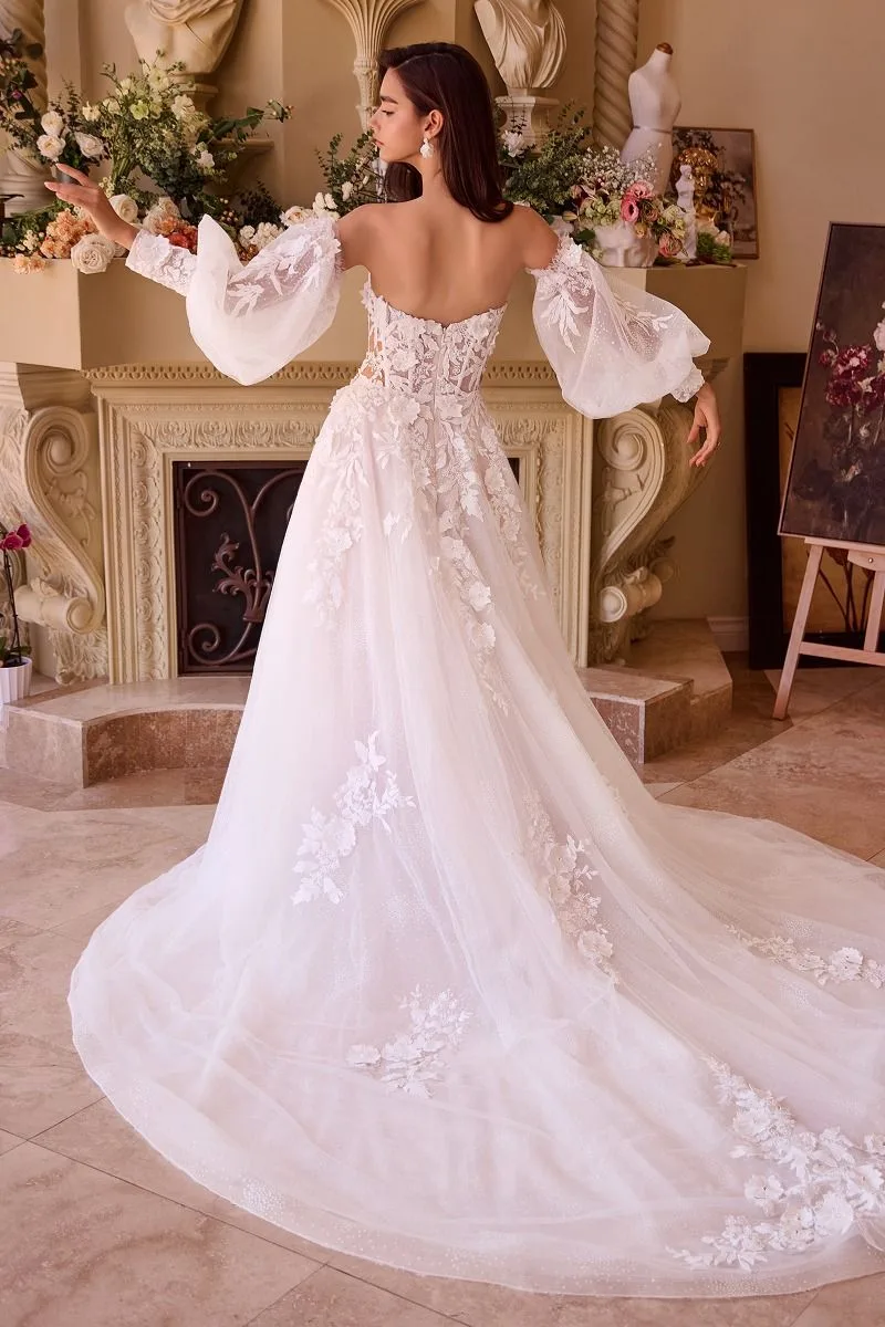 LACE APPLIQUED WEDDING BALL GOWN WL018